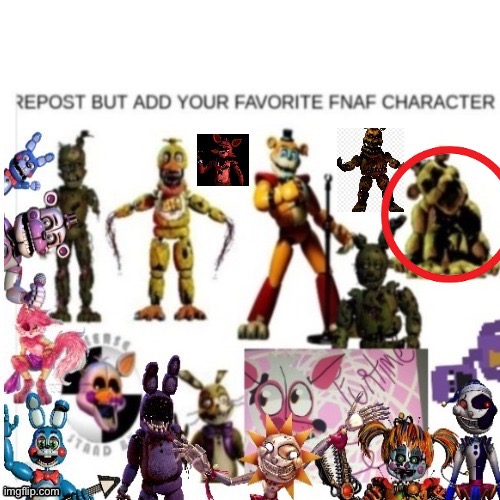 foxy was already taken so my second favorite | image tagged in repost,golden freddy | made w/ Imgflip meme maker