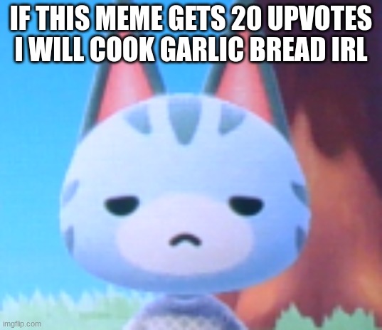 I have a pack of it in my freezer rn | IF THIS MEME GETS 20 UPVOTES I WILL COOK GARLIC BREAD IRL | image tagged in memes,garlic bread,food | made w/ Imgflip meme maker