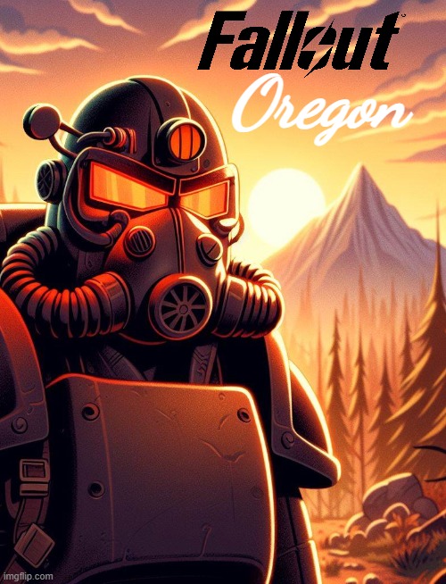 If Black Cat Studio's made a Fallout Game: | Oregon | image tagged in oregon,game,idea,cartoon,fallout | made w/ Imgflip meme maker