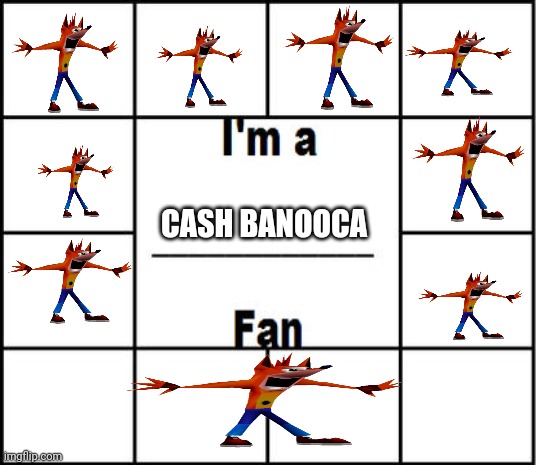 Cash banooca | CASH BANOOCA | image tagged in i'm a fan | made w/ Imgflip meme maker