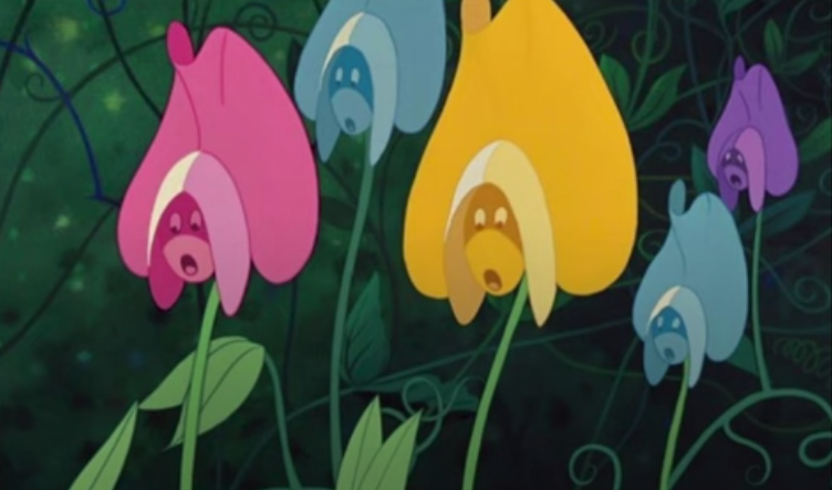 Alice In Wonderland flowers shocked Blank Meme Template
