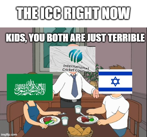 The ICC is issuing arrest warrents for both Israeli leaders and Hamas leaders | THE ICC RIGHT NOW; KIDS, YOU BOTH ARE JUST TERRIBLE | image tagged in kids your both just awful,israel,palestine | made w/ Imgflip meme maker