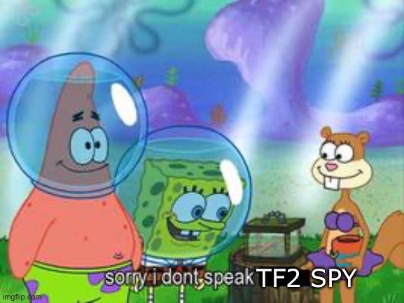 Sorry I don't speak ____ | TF2 SPY | image tagged in sorry i don't speak ____ | made w/ Imgflip meme maker