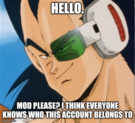 Haha | HELLO. MOD PLEASE? I THINK EVERYONE KNOWS WHO THIS ACCOUNT BELONGS TO | image tagged in raditz | made w/ Imgflip meme maker