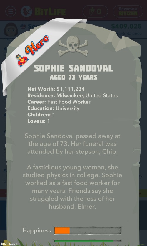 Tried bitlife, how did I do? | made w/ Imgflip meme maker