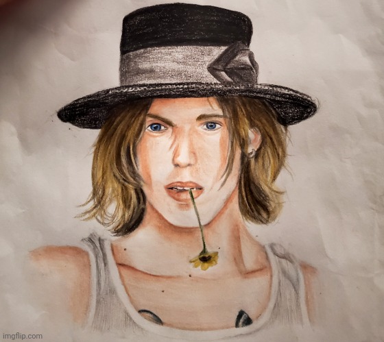 Jamie Campbell-Bower cowboy hat drawing | image tagged in drawing,art,cowboy,western,texas,stranger things | made w/ Imgflip meme maker