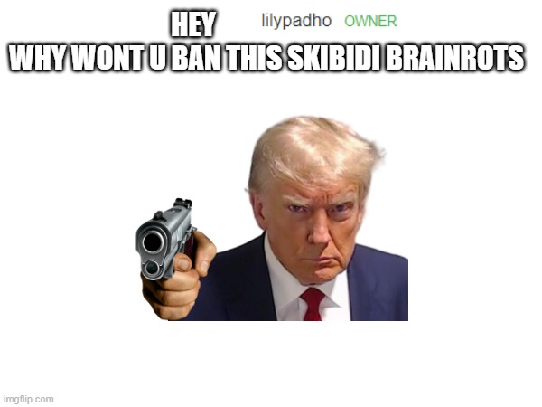 HEY                            WHY WONT U BAN THIS SKIBIDI BRAINROTS | made w/ Imgflip meme maker