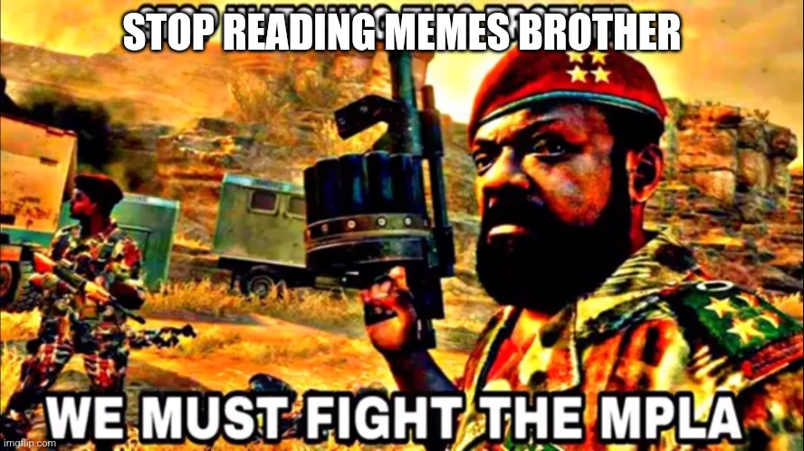 STOP WATCHING THIS BROTHER! | STOP READING MEMES BROTHER | image tagged in stop watching this brother | made w/ Imgflip meme maker