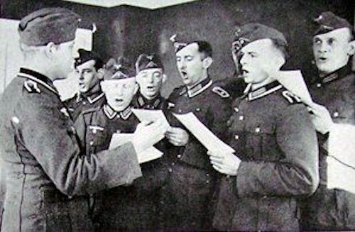 German soldiers singing Blank Meme Template