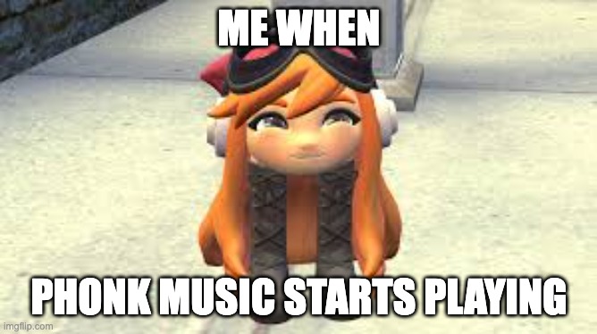 Goomba Meggy happy! | ME WHEN; PHONK MUSIC STARTS PLAYING | image tagged in goomba meggy happy | made w/ Imgflip meme maker