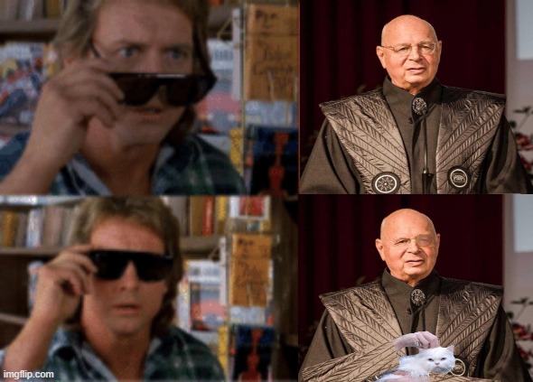 Klaus Schwab they live glasses | image tagged in they live glasses | made w/ Imgflip meme maker