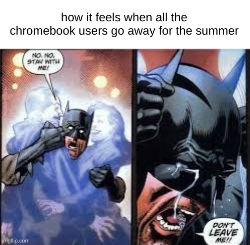No no stay with me | how it feels when all the chromebook users go away for the summer | image tagged in no no stay with me | made w/ Imgflip meme maker