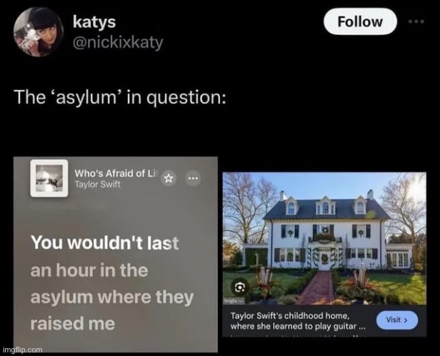 image tagged in you wouldn't last an hour in the asylum where they raised me | made w/ Imgflip meme maker