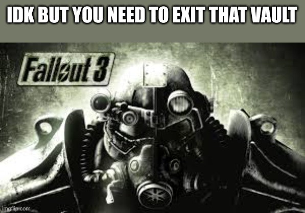 IDK BUT YOU NEED TO EXIT THAT VAULT | made w/ Imgflip meme maker