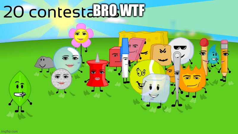 Bfdi with Roblox faces | BRO WTF | image tagged in bfdi with roblox faces | made w/ Imgflip meme maker