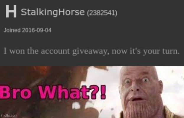 image tagged in thanos - bro what | made w/ Imgflip meme maker