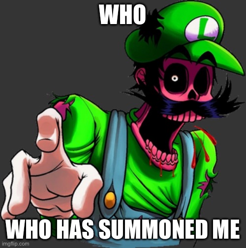 IHYLUIGI | WHO WHO HAS SUMMONED ME | image tagged in ihyluigi | made w/ Imgflip meme maker