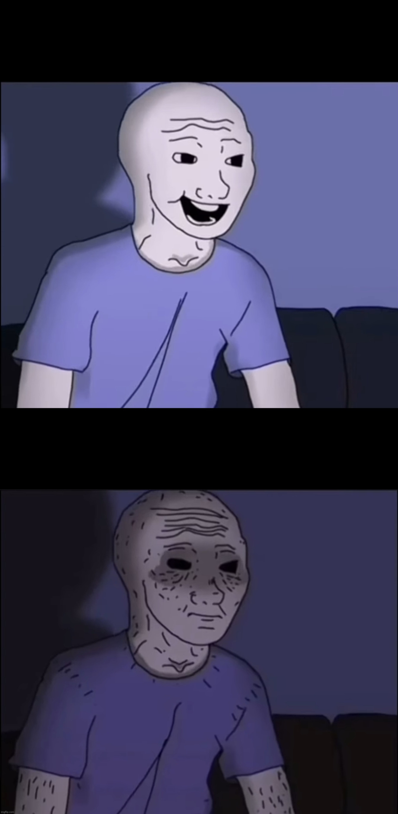 Wojak Playing Video Games Blank Meme Template