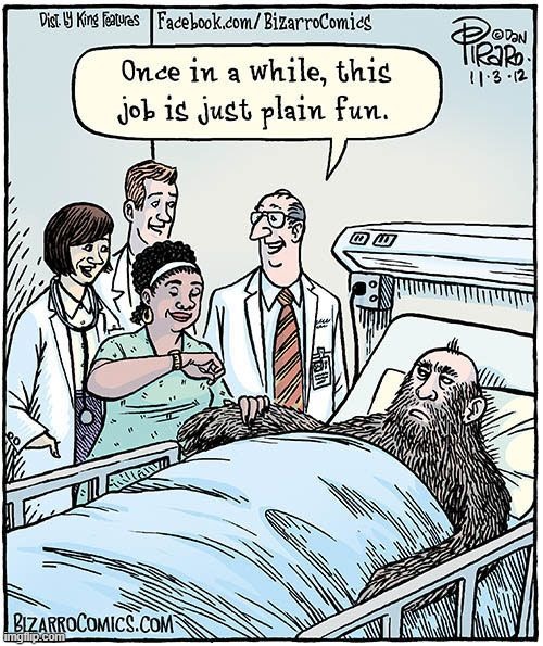Sasquatch Gets Liposuction | image tagged in vince vance,big foot,hospital,cartoons,doctors laughing,comics | made w/ Imgflip meme maker