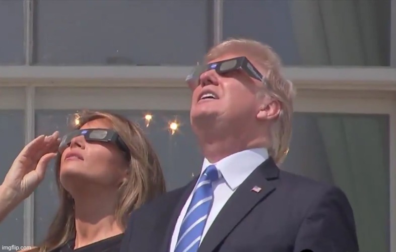 Trump Eclipse Glasses | image tagged in trump eclipse glasses | made w/ Imgflip meme maker