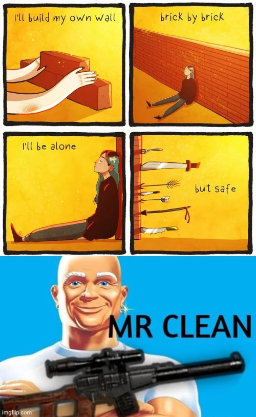 Mr. Clean gun | image tagged in i'll build my own wall,mr clean,shotgun,gun,memes,meme | made w/ Imgflip meme maker