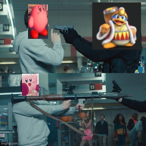 Don't f#ck with the pink orb | image tagged in godzilla eminem,kirby,king dedede | made w/ Imgflip meme maker