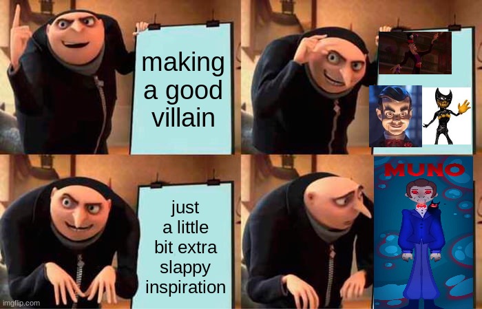 Gru's Plan Meme | making a good villain; just a little bit extra slappy inspiration | image tagged in memes,gru's plan | made w/ Imgflip meme maker