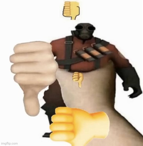 pyro thumbs down | image tagged in pyro thumbs down | made w/ Imgflip meme maker