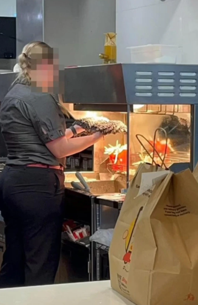 High Quality maccas mop hands lady Blank Meme Template