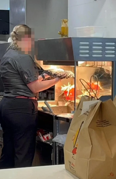 maccas mop hands lady Blank Meme Template