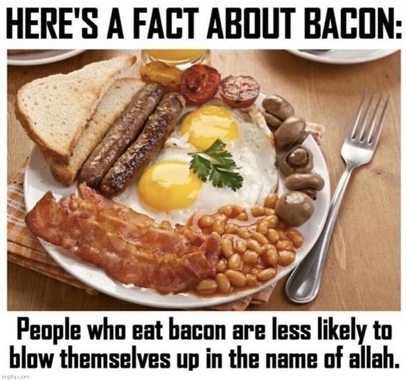 Fun Facts About Bacon From Larry Elder | image tagged in larry elder,fun fact,bacon,i love bacon,aloha snackbar,goat shaggers | made w/ Imgflip meme maker