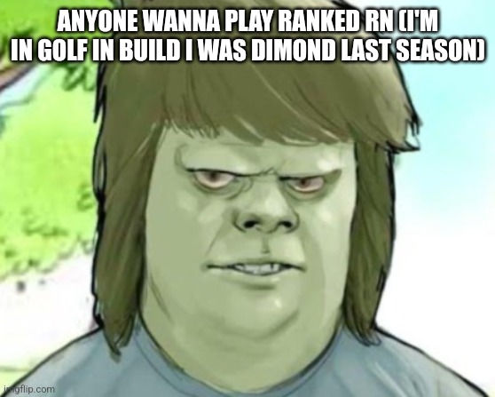 My mom | ANYONE WANNA PLAY RANKED RN (I'M IN GOLF IN BUILD I WAS DIMOND LAST SEASON) | image tagged in my mom | made w/ Imgflip meme maker