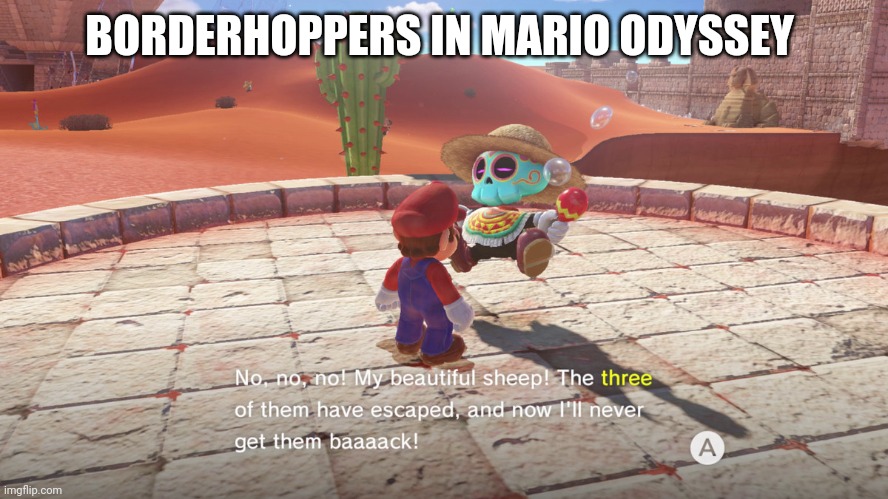 BORDERHOPPERS IN MARIO ODYSSEY | image tagged in border wall,super mario | made w/ Imgflip meme maker