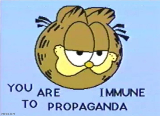 You are not immune to propaganda | image tagged in you are not immune to propaganda | made w/ Imgflip meme maker