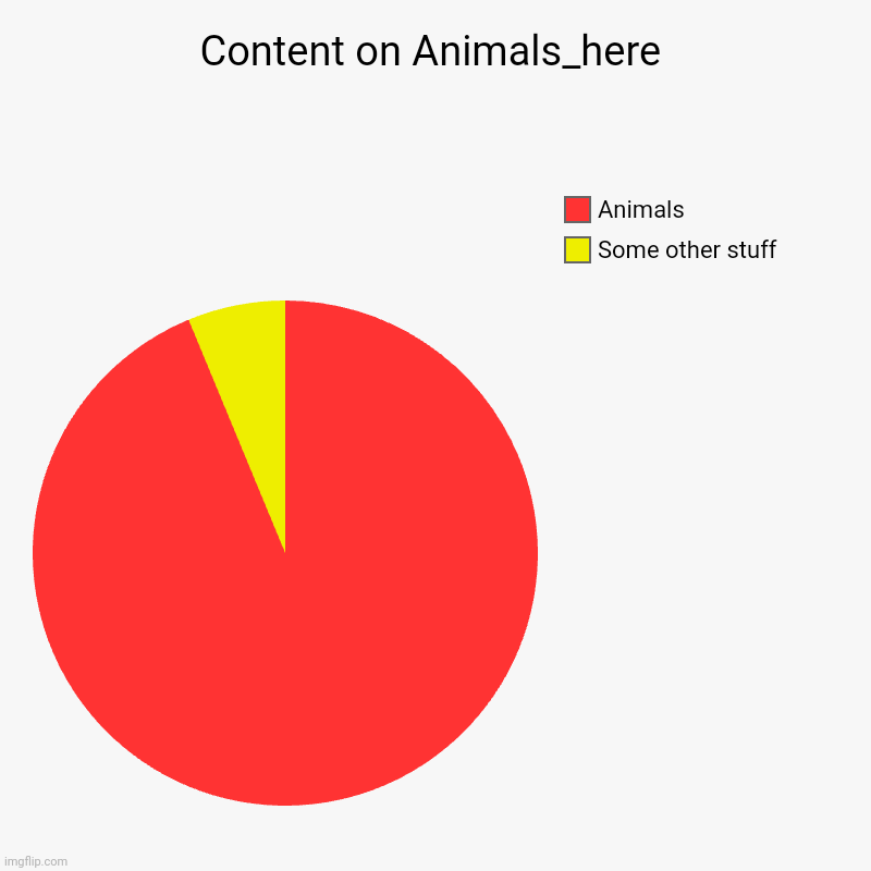 Some other stuff is not allowed on Animals_here | Content on Animals_here | Some other stuff, Animals | image tagged in charts,pie charts,animal | made w/ Imgflip chart maker
