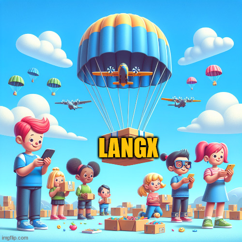 Airdrop for our users | LANGX | image tagged in airdrop | made w/ Imgflip meme maker