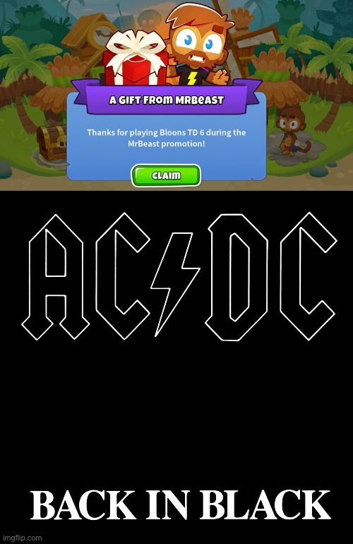 image tagged in ac/dc back in black | made w/ Imgflip meme maker