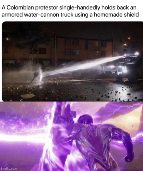 . | image tagged in iron man,protesters | made w/ Imgflip meme maker