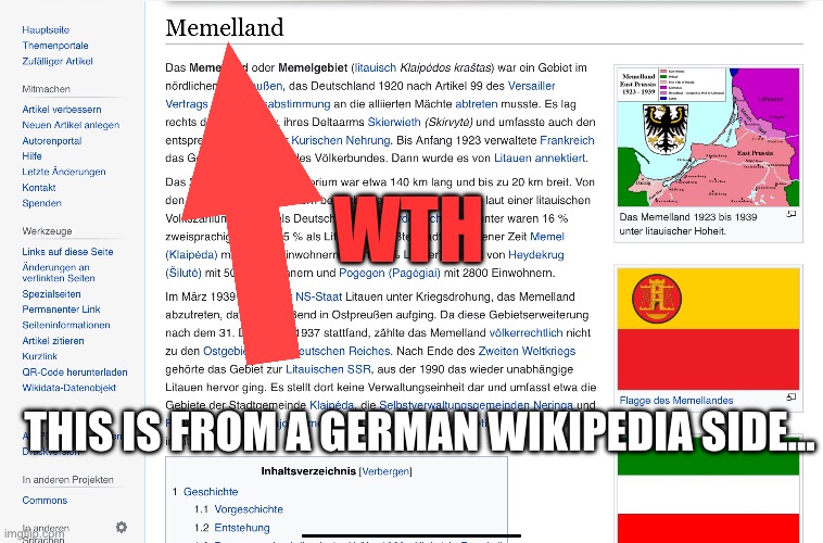 Memelland:WTH | WTH; THIS IS FROM A GERMAN WIKIPEDIA SIDE… | image tagged in wth | made w/ Imgflip meme maker