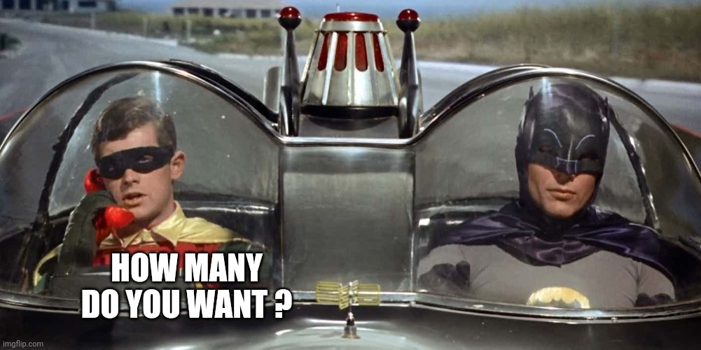 Batman and Robin | HOW MANY DO YOU WANT ? | image tagged in batman and robin | made w/ Imgflip meme maker