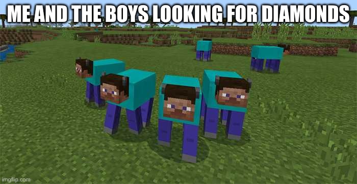 me and the boys | ME AND THE BOYS LOOKING FOR DIAMONDS | image tagged in me and the boys | made w/ Imgflip meme maker