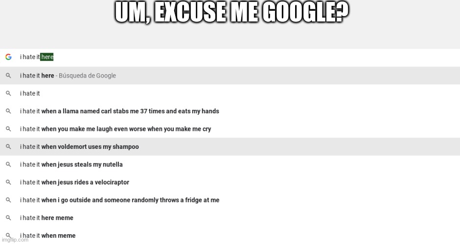 Goofy google research | UM, EXCUSE ME GOOGLE? | image tagged in google,goofy,what the hell happened here,i hate it when | made w/ Imgflip meme maker