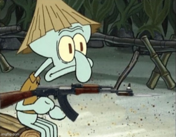 Vietcong Squidward | image tagged in vietcong squidward | made w/ Imgflip meme maker