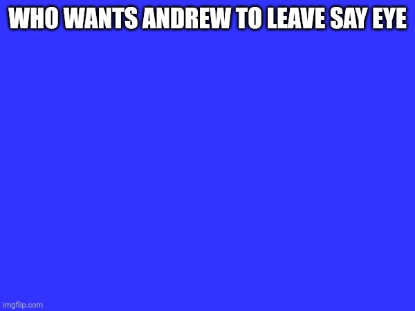 WHO WANTS ANDREW TO LEAVE SAY EYE | made w/ Imgflip meme maker