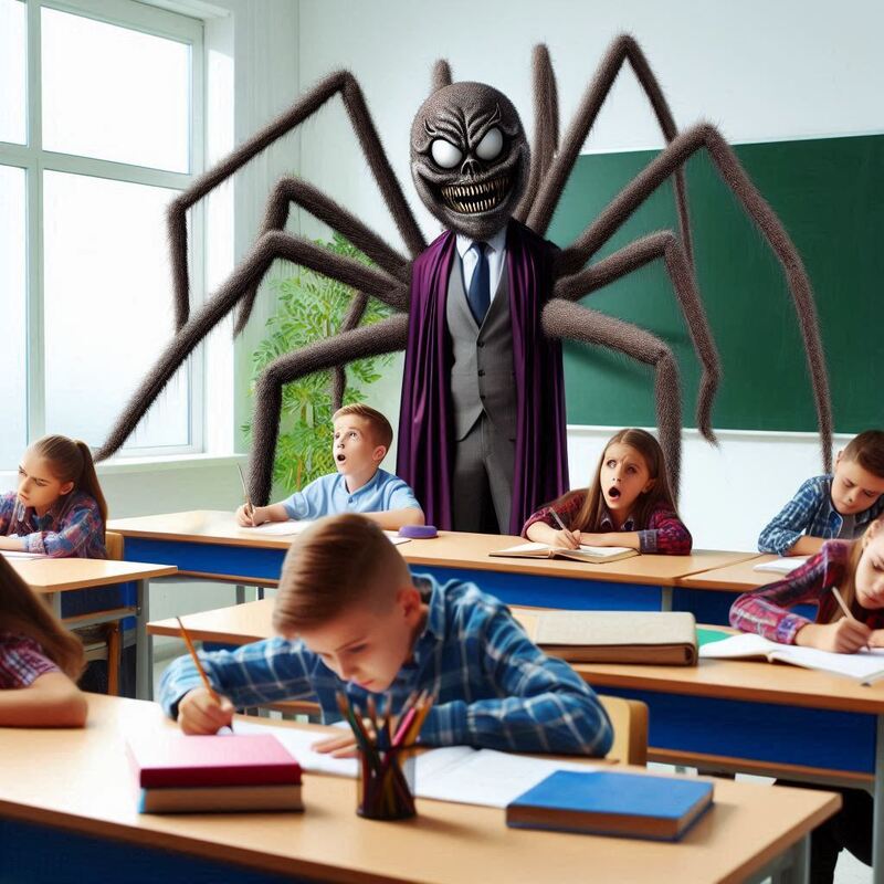 scary monster classroom Blank Meme Template