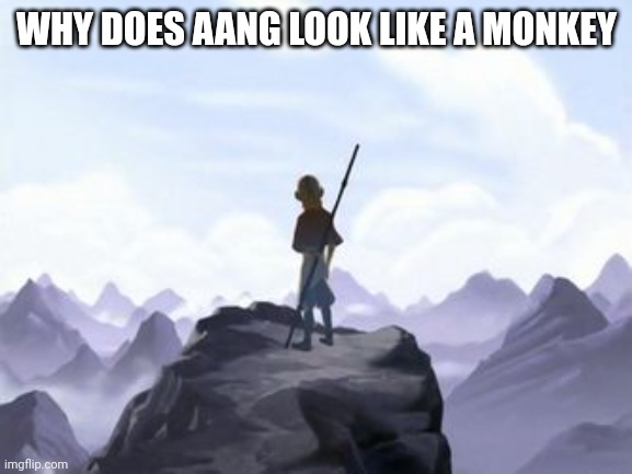 Avatar Opening But Everything Changed When X Attacked | WHY DOES AANG LOOK LIKE A MONKEY | image tagged in avatar opening but everything changed when x attacked | made w/ Imgflip meme maker