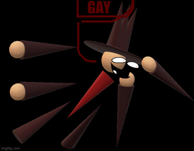 Gey | GAY | image tagged in hellbreaker right pose | made w/ Imgflip meme maker