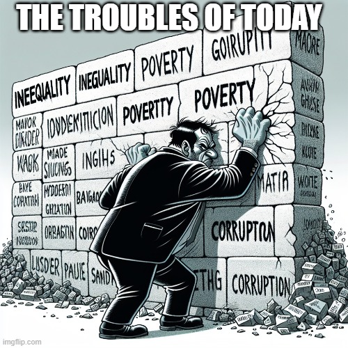 Boom! | THE TROUBLES OF TODAY | image tagged in political meme | made w/ Imgflip meme maker