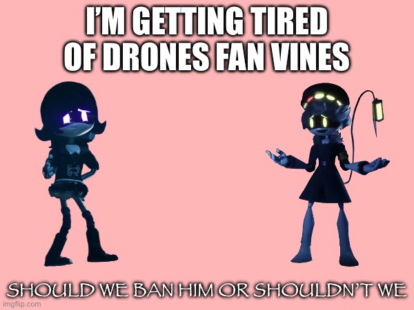 I’M GETTING TIRED OF DRONES FAN VINES; SHOULD WE BAN HIM OR SHOULDN’T WE | made w/ Imgflip meme maker