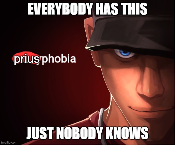 Priusphobia | EVERYBODY HAS THIS; JUST NOBODY KNOWS | image tagged in priusphobia | made w/ Imgflip meme maker